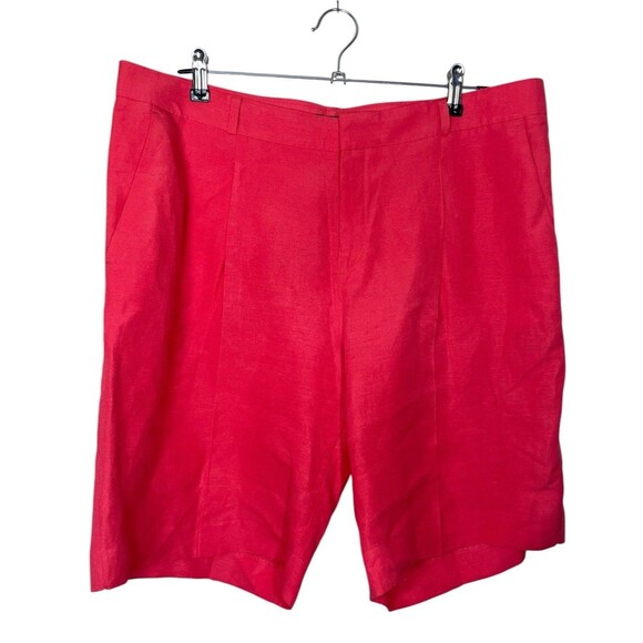 Banana Republic Linen Blend Pleat Front Chino Short Women's Size 14 Salmon‎ EUC - Picture 1 of 9
